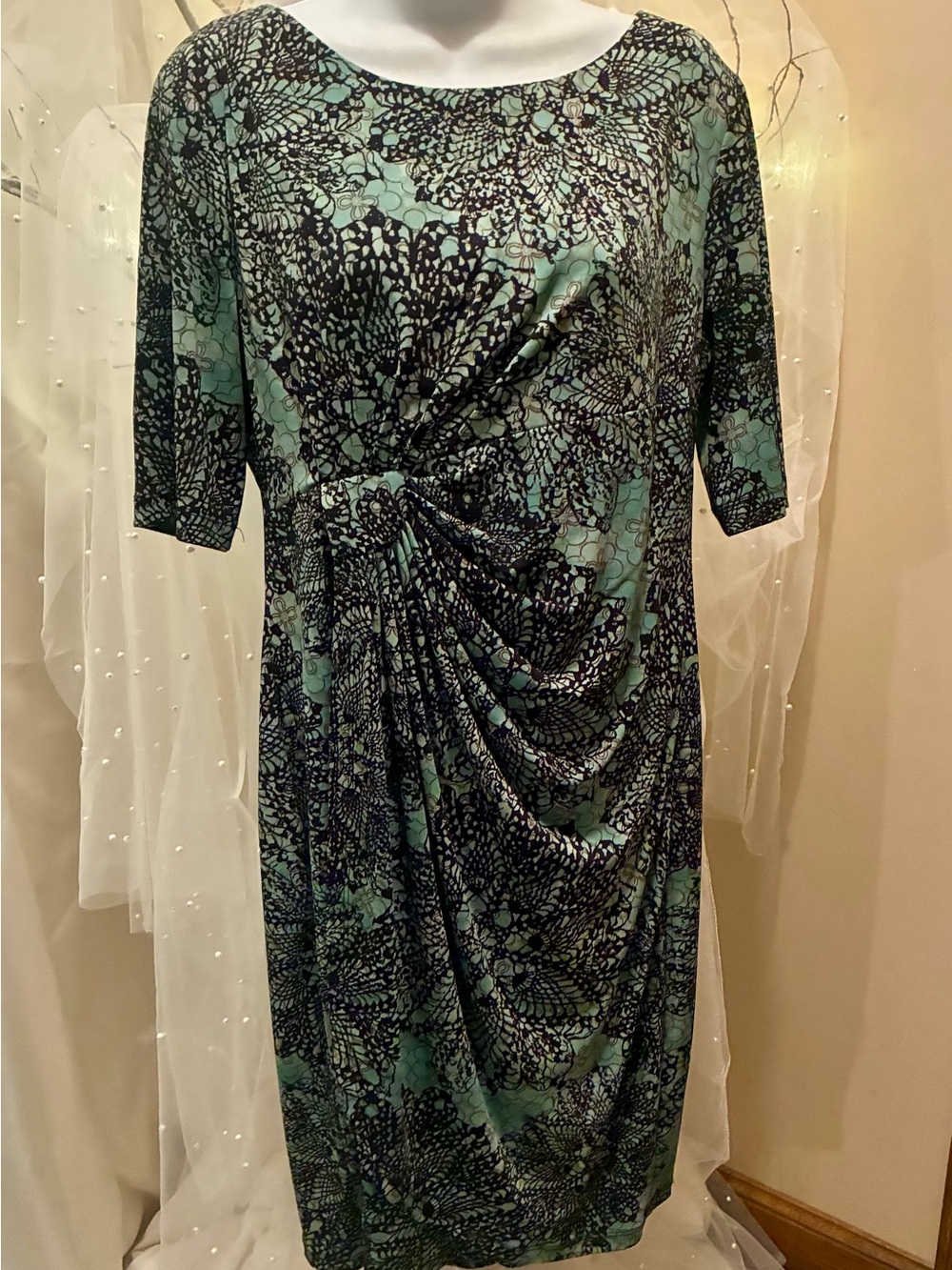 Twist-Front Midi Dress